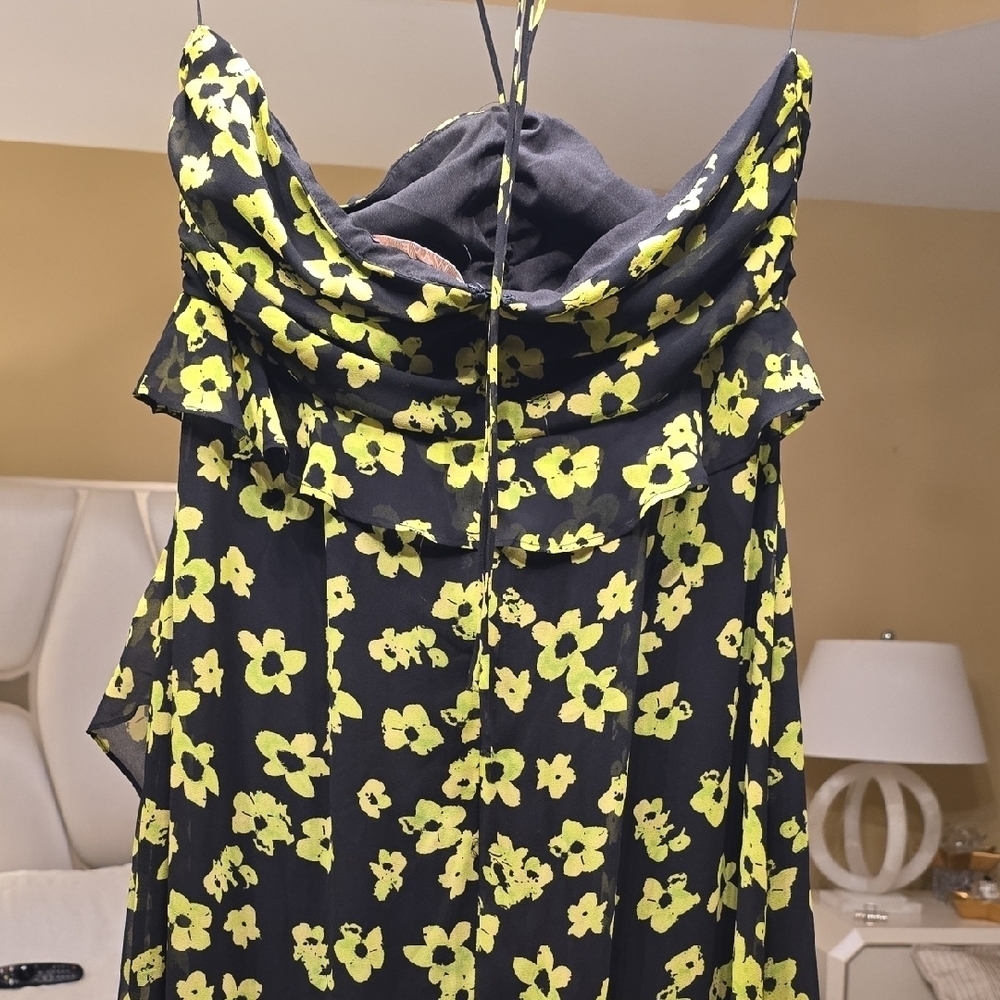 WAYF Strapless Dress with Green Floral Pattern XL - Picture 8 of 16